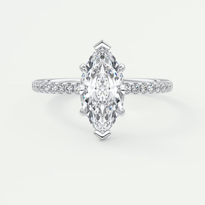 Isolde Marquise Pavé Solitaire Engagement Ring