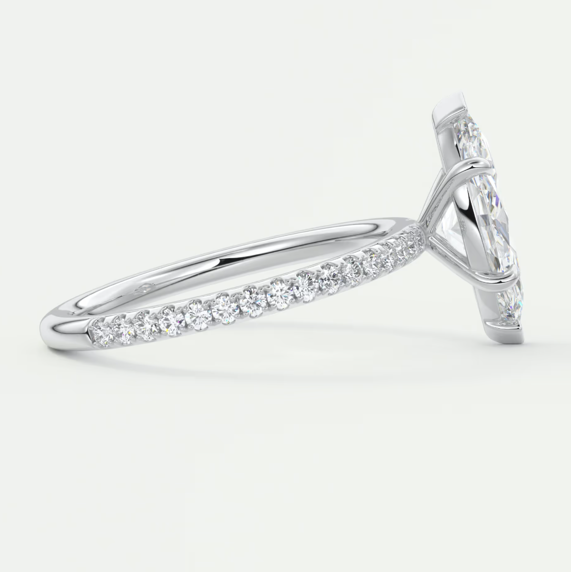 Isolde Marquise Pavé Solitaire Engagement Ring
