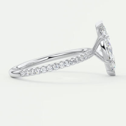 Isolde Marquise Pavé Solitaire Engagement Ring