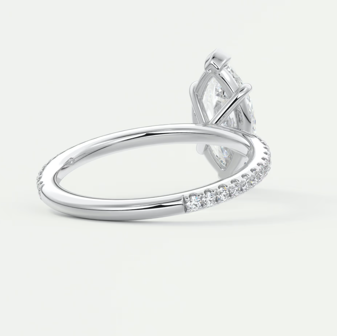Isolde Marquise Pavé Solitaire Engagement Ring