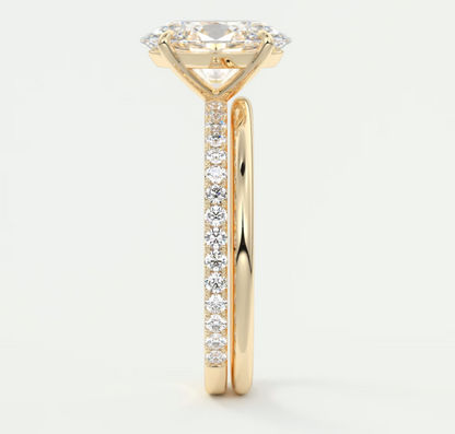 Isolde Oval Pavé Solitaire Ring