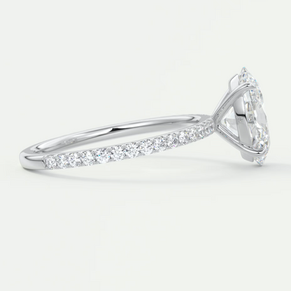 Isolde Oval Pavé Solitaire Ring