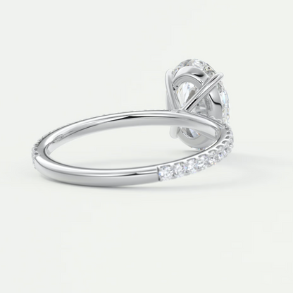 Isolde Oval Pavé Solitaire Ring