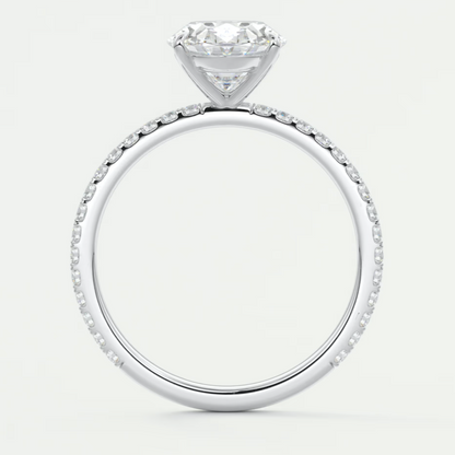 Isolde Oval Pavé Solitaire Ring