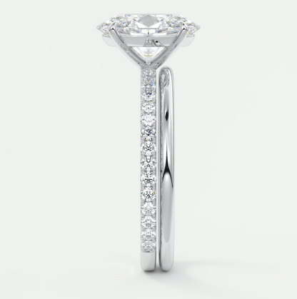 Isolde Oval Pavé Solitaire Ring