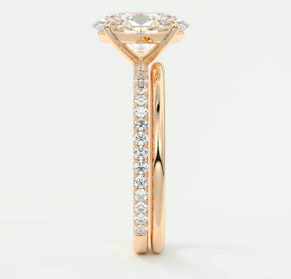 Isolde Oval Pavé Solitaire Ring