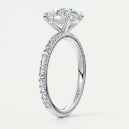 Isolde Pavé Round Brilliant Solitaire Ring