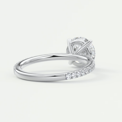 Isolde Pavé Round Brilliant Solitaire Ring