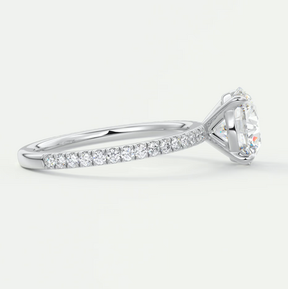 Isolde Pavé Round Brilliant Solitaire Ring