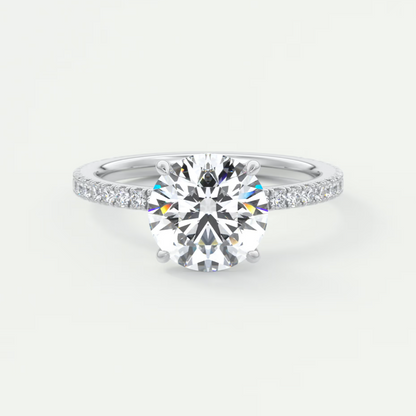Isolde Pavé Round Brilliant Solitaire Ring