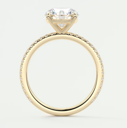 Isolde Pavé Round Brilliant Solitaire Ring