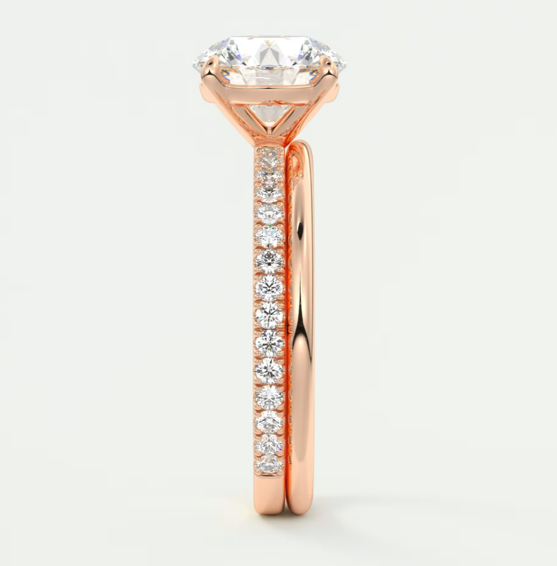 Isolde Pavé Round Brilliant Solitaire Ring