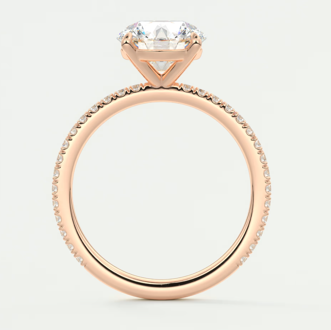Isolde Pavé Round Brilliant Solitaire Ring