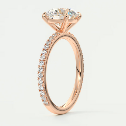 Isolde Pavé Round Brilliant Solitaire Ring