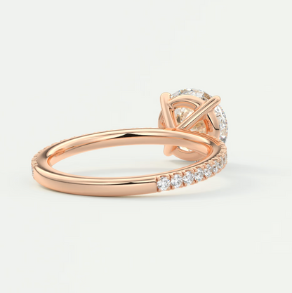 Isolde Pavé Round Brilliant Solitaire Ring