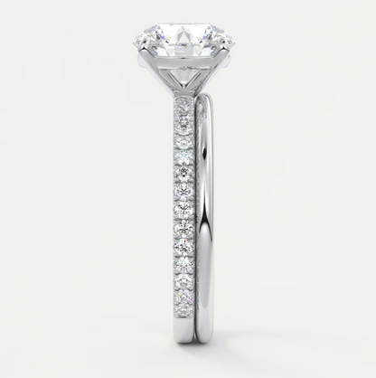 Isolde Pavé Round Brilliant Solitaire Ring