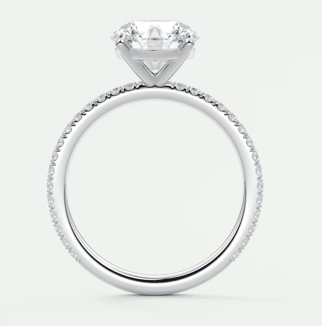 Isolde Pavé Round Brilliant Solitaire Ring