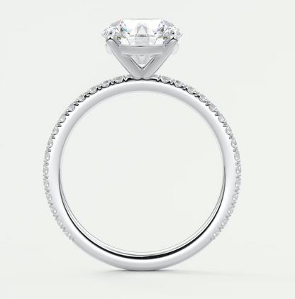 Isolde Pavé Round Brilliant Solitaire Ring