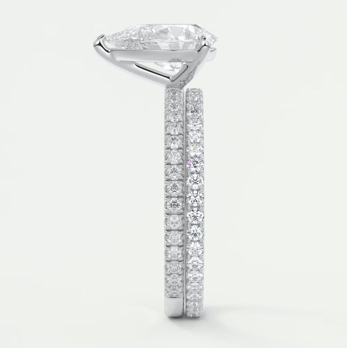 Isolde Pear Pavé Solitaire Engagement Ring