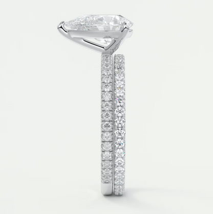 Isolde Pear Pavé Solitaire Engagement Ring