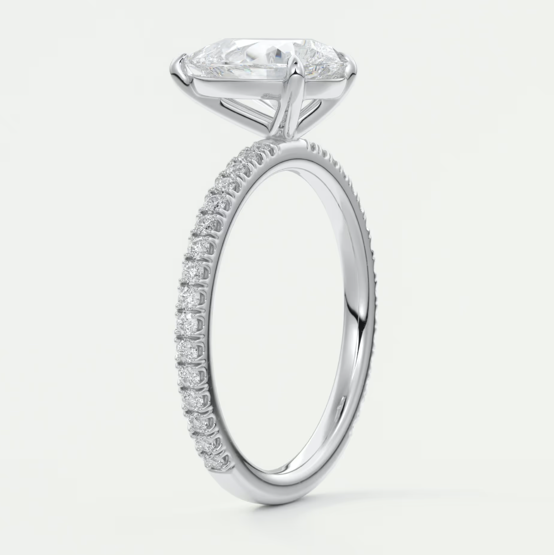 Isolde Pear Pavé Solitaire Engagement Ring