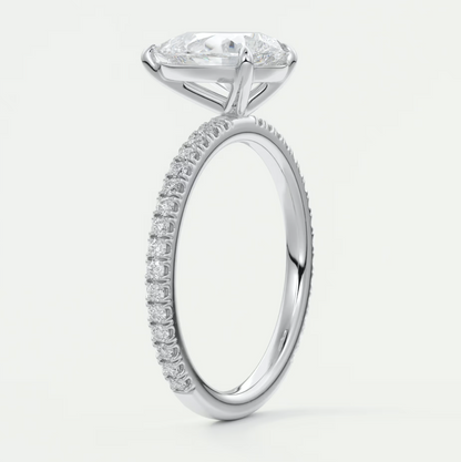 Isolde Pear Pavé Solitaire Engagement Ring
