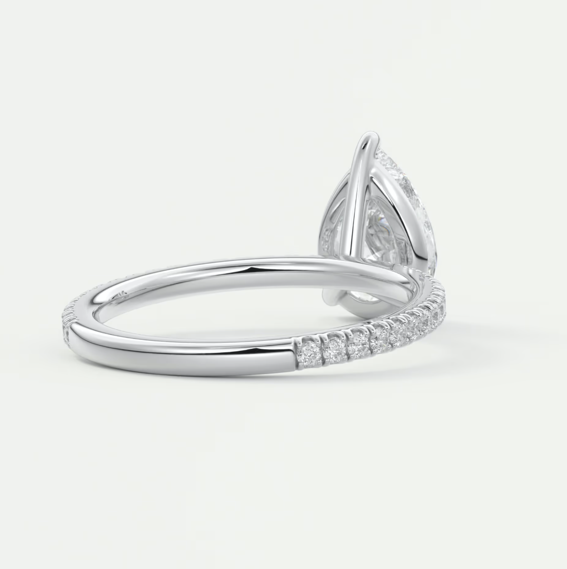 Isolde Pear Pavé Solitaire Engagement Ring