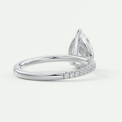 Isolde Pear Pavé Solitaire Engagement Ring