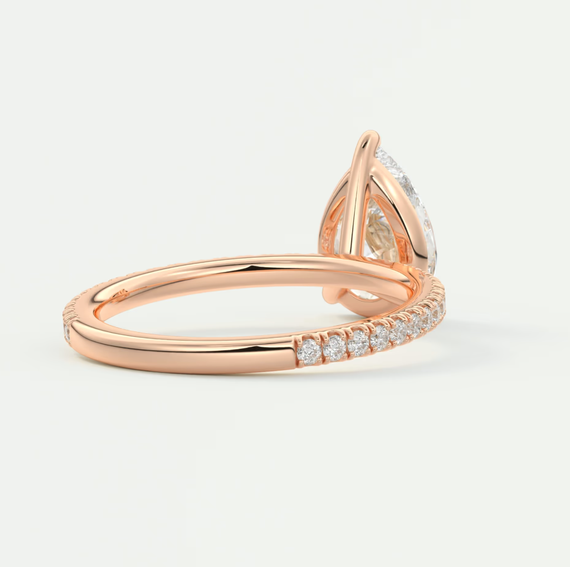 Isolde Pear Pavé Solitaire Engagement Ring