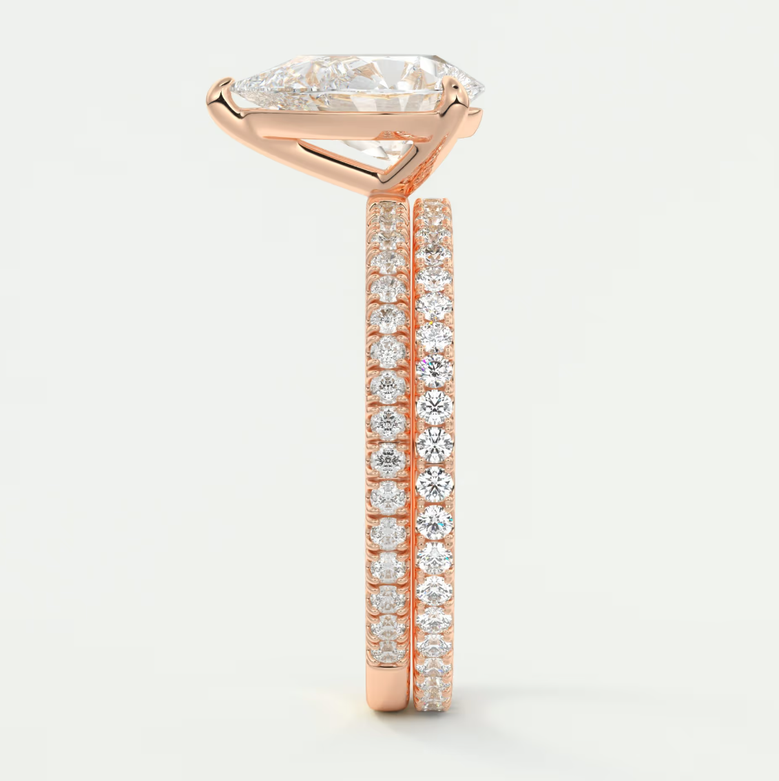 Isolde Pear Pavé Solitaire Engagement Ring