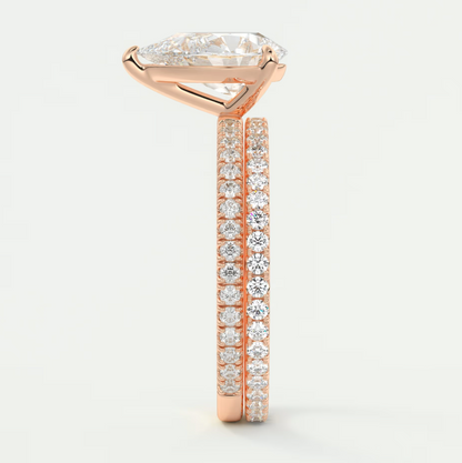 Isolde Pear Pavé Solitaire Engagement Ring