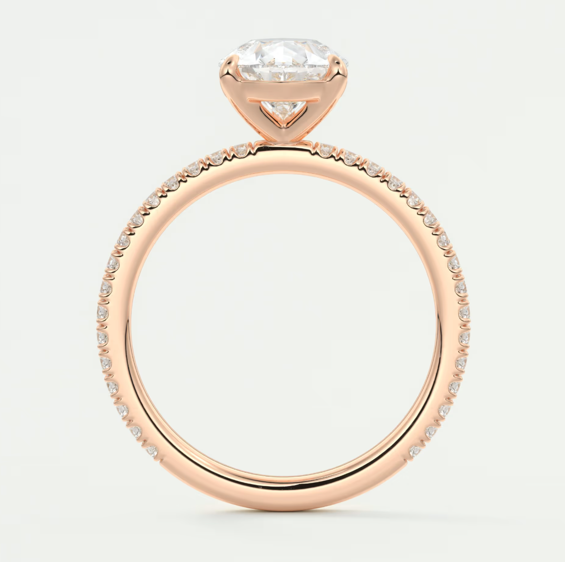 Isolde Pear Pavé Solitaire Engagement Ring