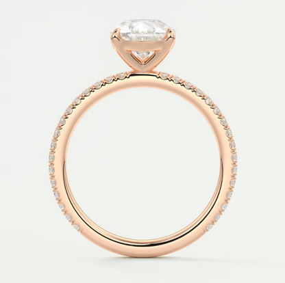 Isolde Pear Pavé Solitaire Engagement Ring