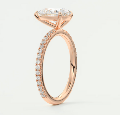 Isolde Pear Pavé Solitaire Engagement Ring