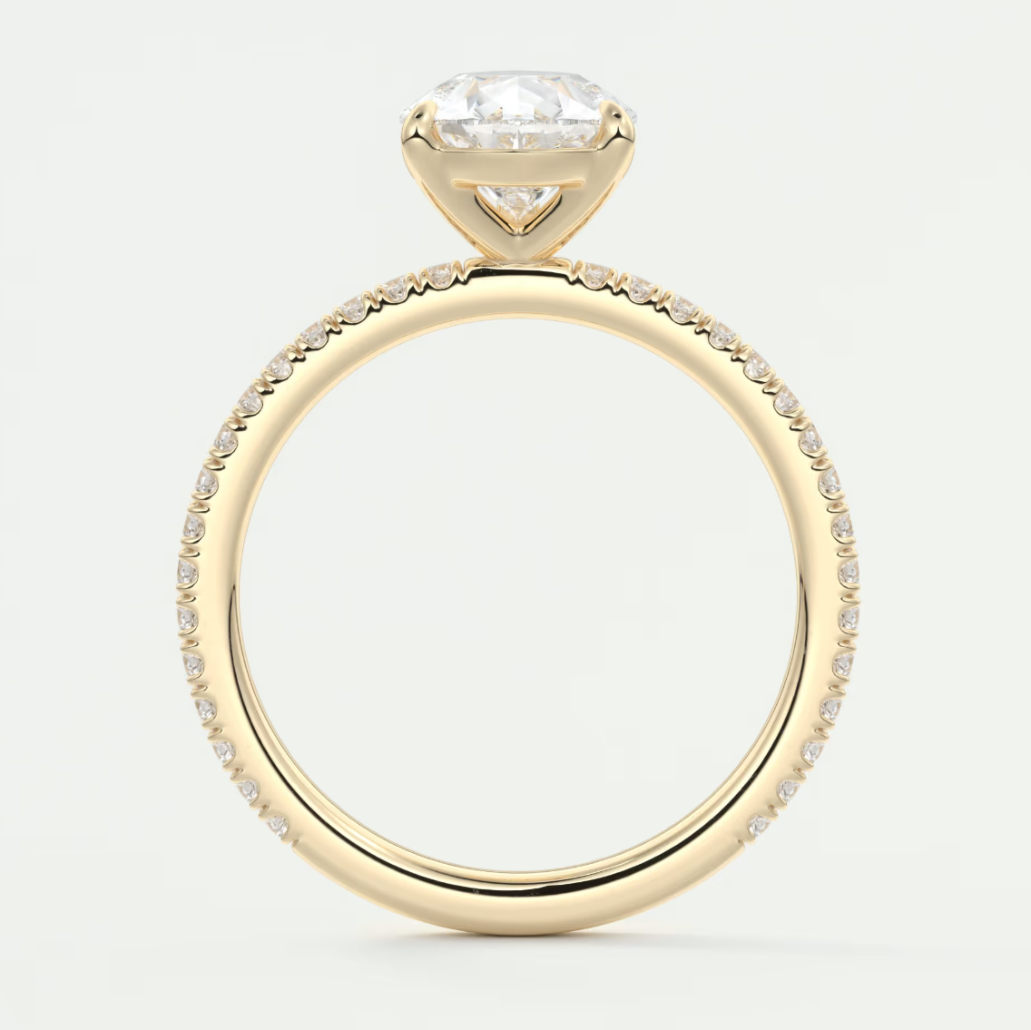 Isolde Pear Pavé Solitaire Engagement Ring