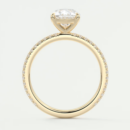 Isolde Pear Pavé Solitaire Engagement Ring