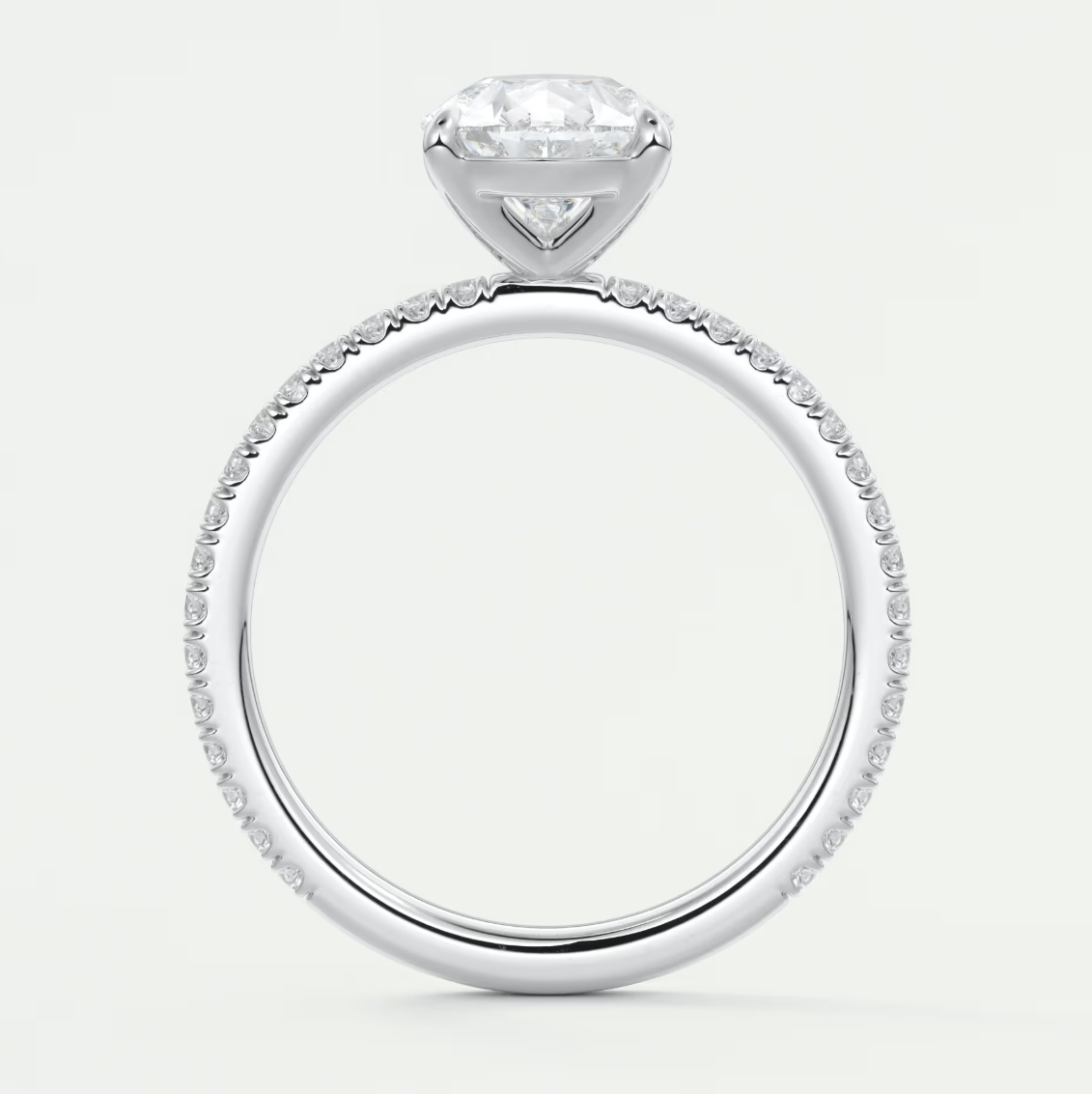 Isolde Pear Pavé Solitaire Engagement Ring