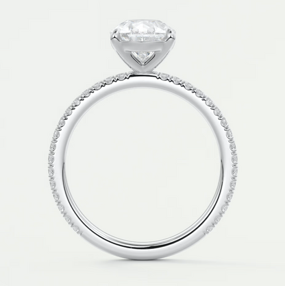 Isolde Pear Pavé Solitaire Engagement Ring