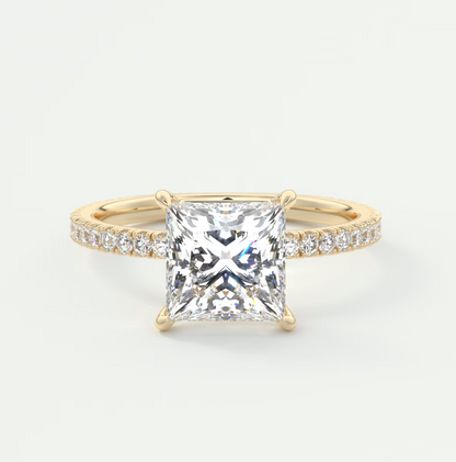 Isolde Princess Pavé Solitaire Ring