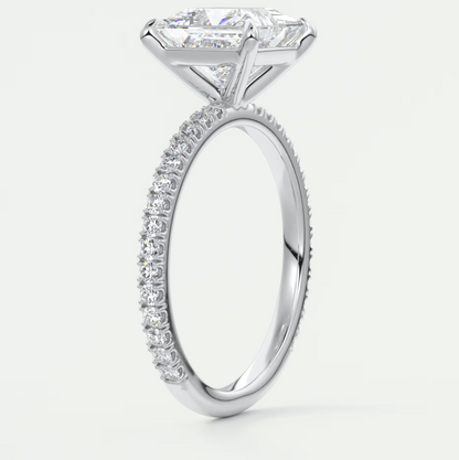 Isolde Princess Pavé Solitaire Ring