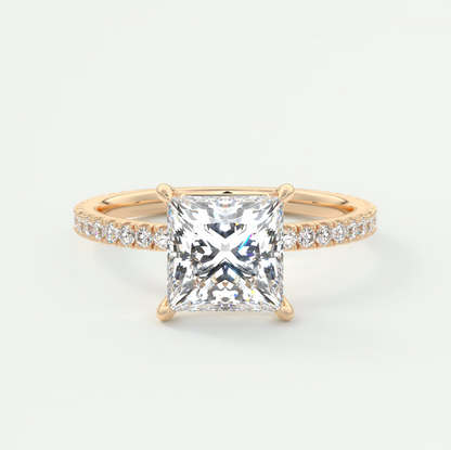 Isolde Princess Pavé Solitaire Ring