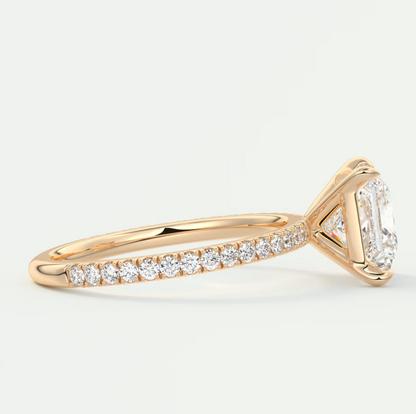 Isolde Princess Pavé Solitaire Ring