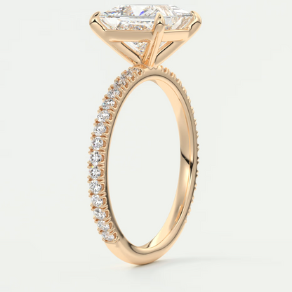 Isolde Princess Pavé Solitaire Ring