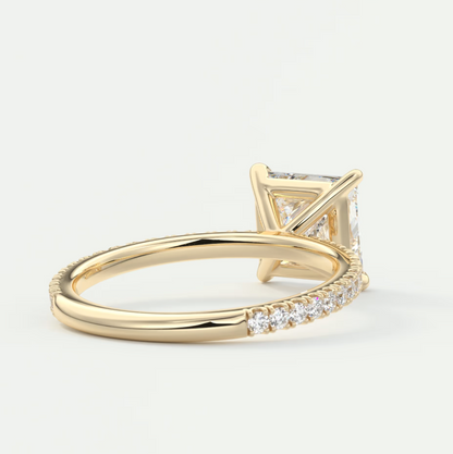 Isolde Princess Pavé Solitaire Ring