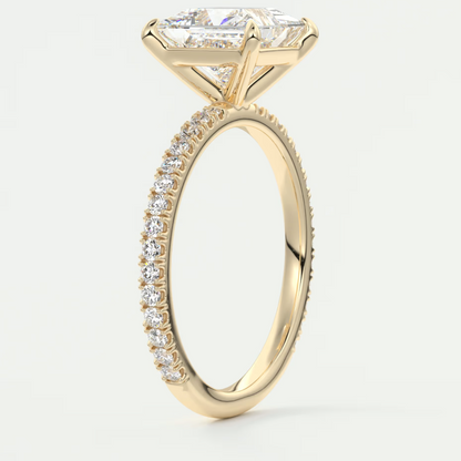 Isolde Princess Pavé Solitaire Ring