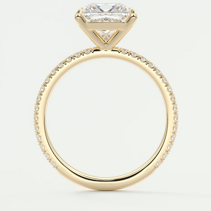 Isolde Princess Pavé Solitaire Ring