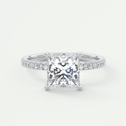 Isolde Princess Pavé Solitaire Ring