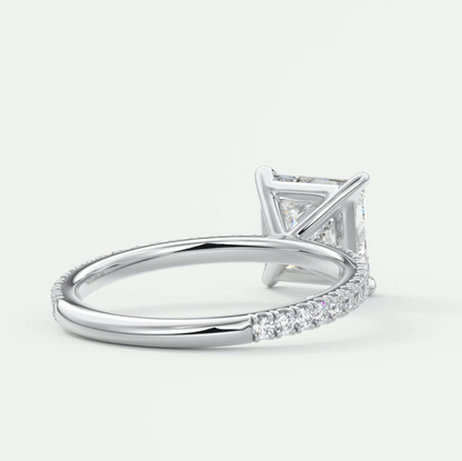 Isolde Princess Pavé Solitaire Ring