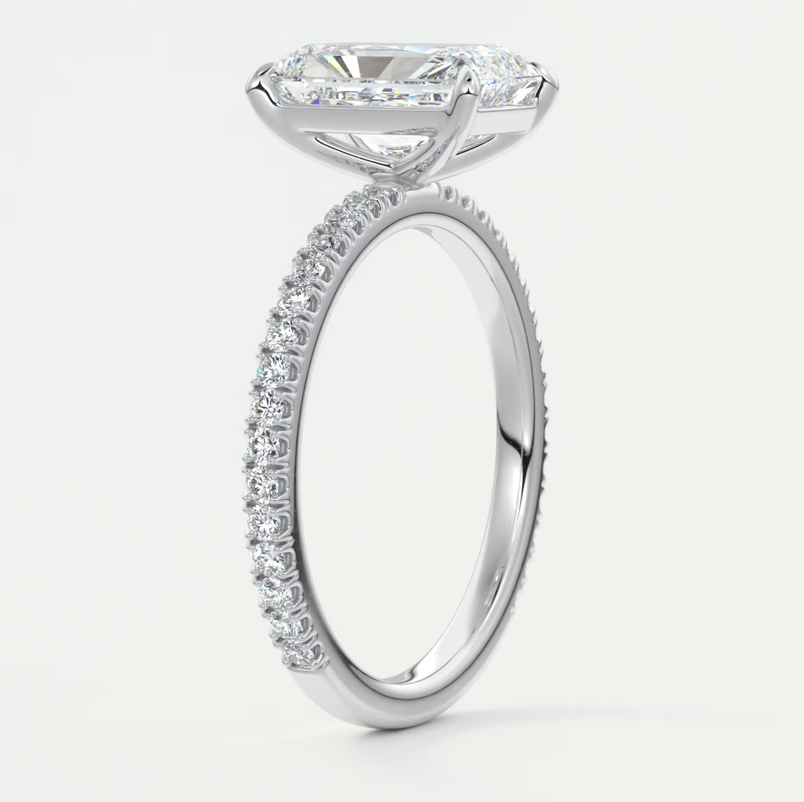 Isolde Radiant Pavé Solitaire Ring