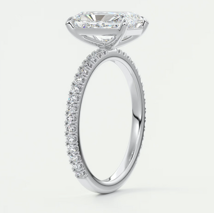 Isolde Radiant Pavé Solitaire Ring